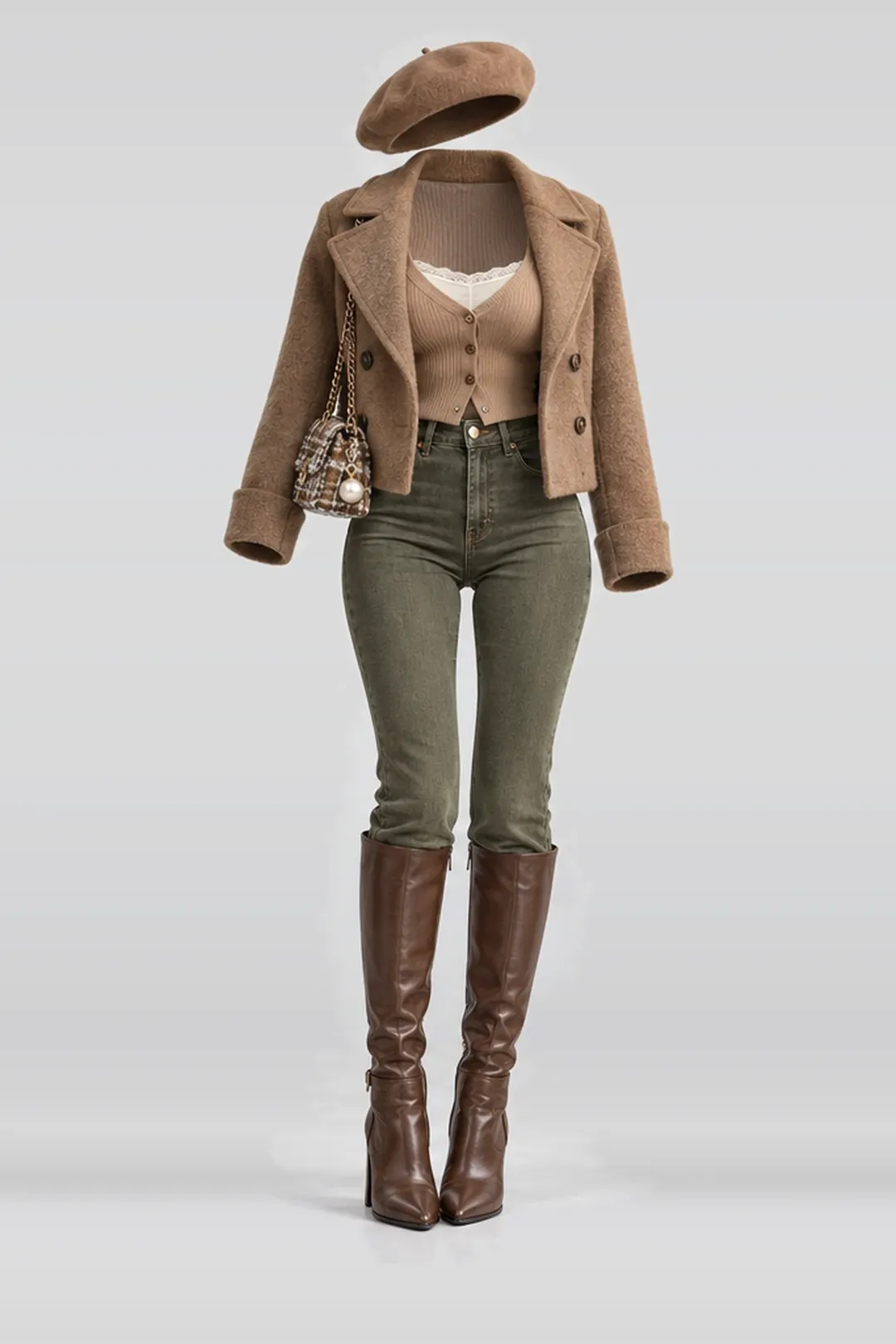 Knit cardigan + camisole