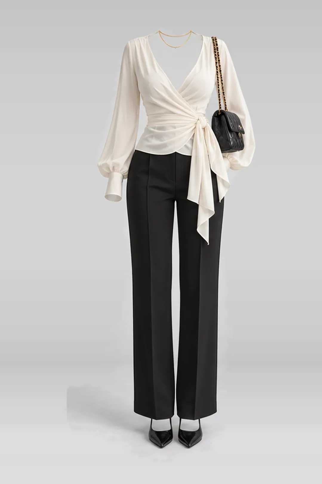 Ivory black trousers + pumps