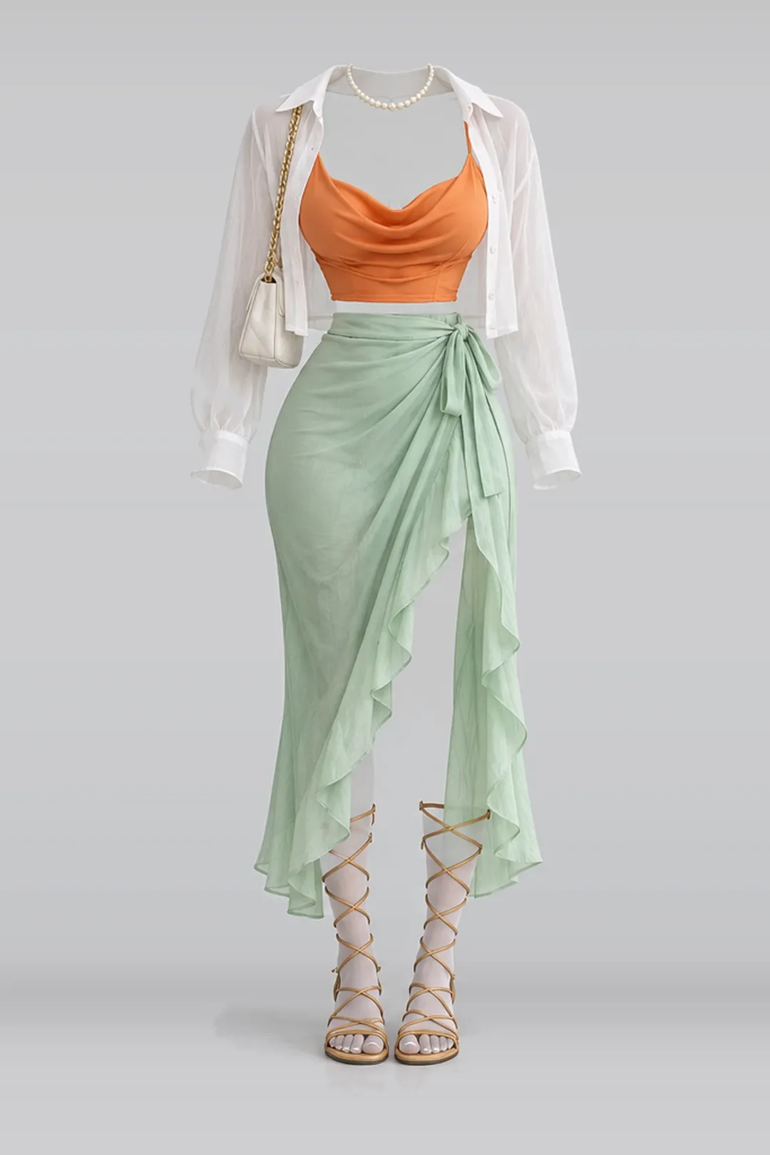 Orange mint skirt + shirt