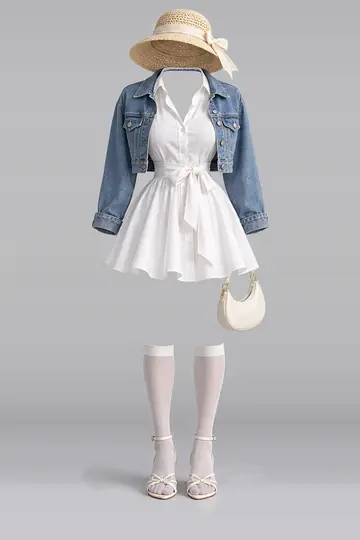 连衣裙 + 牛仔夹克