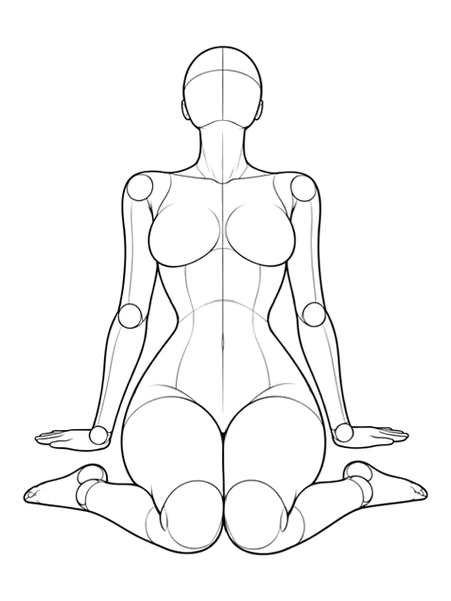 鸭子坐·双手后撑 · 侧坐·鸭子坐姿势参考