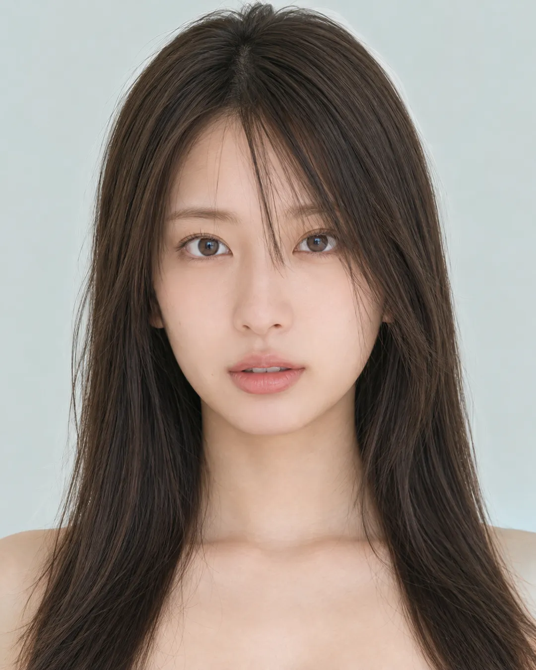 长发 · 正脸 · 人像脸模参考