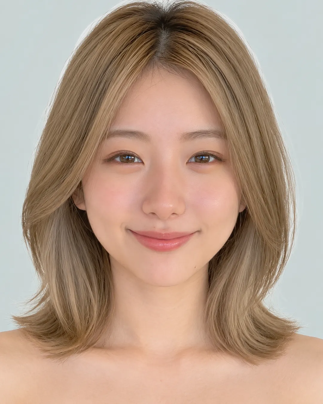 收腰短发(后颈留长·空气刘海) · 人像脸模参考