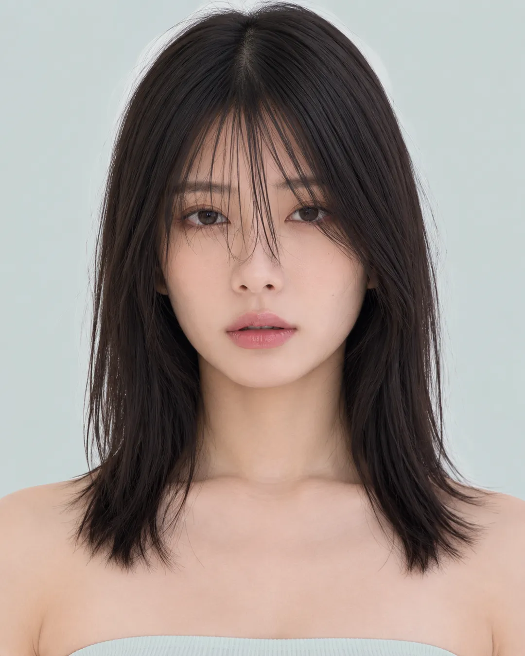 半长发 · 正脸 · 人像脸模参考