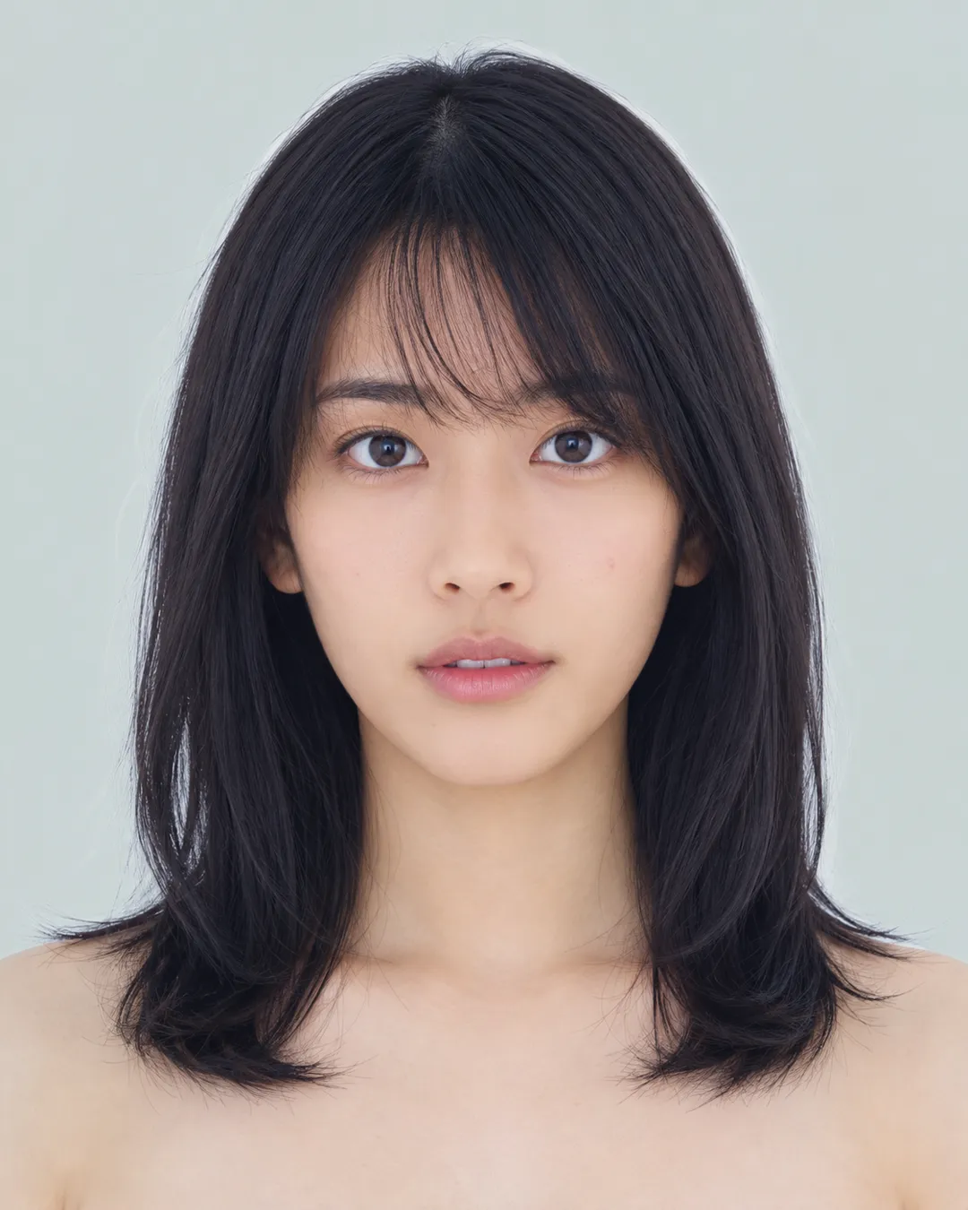 中长发 · 正脸 · 人像脸模参考