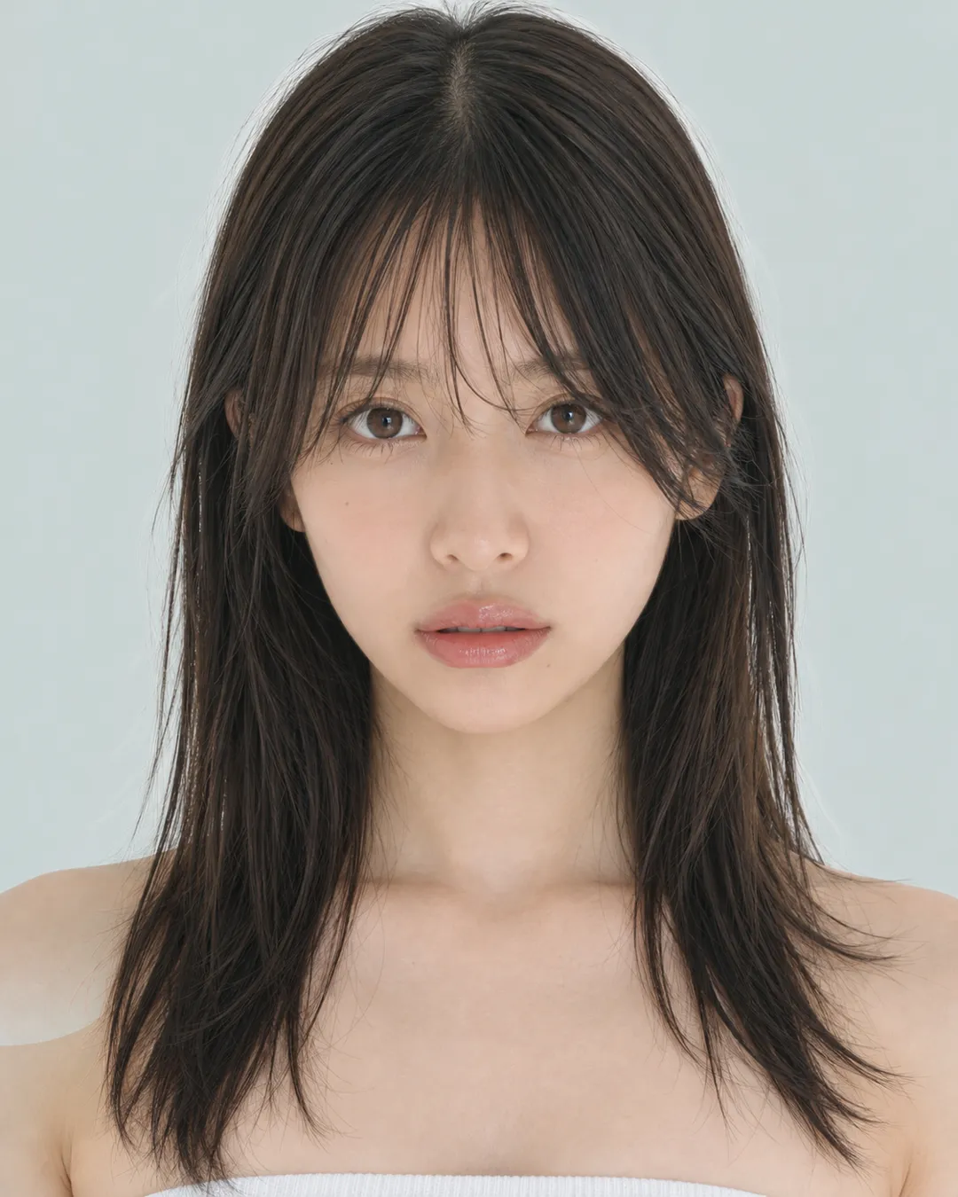 长发 · 正脸 · 人像脸模参考