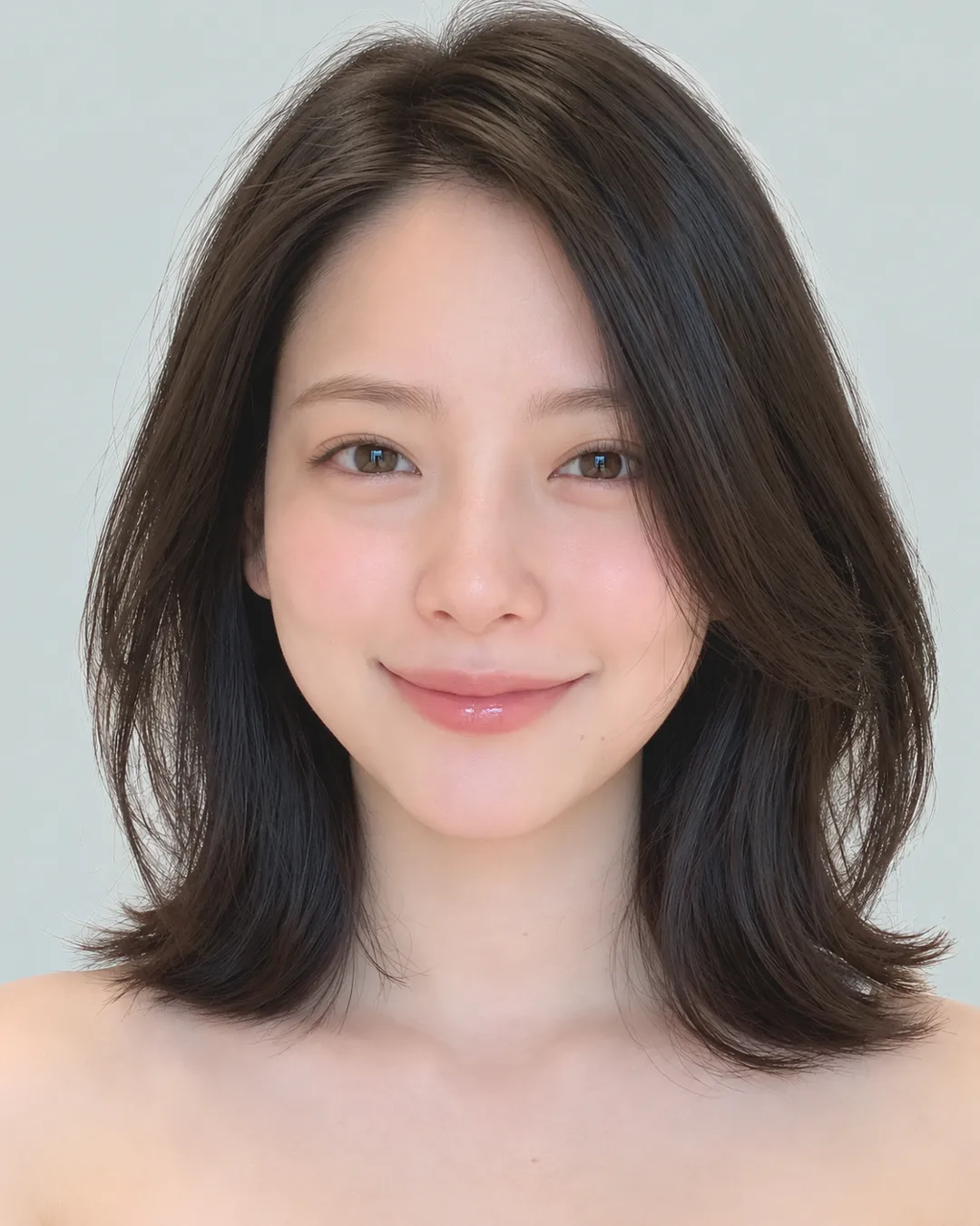 前长后短菱形短波波(黑发) · 人像脸模参考