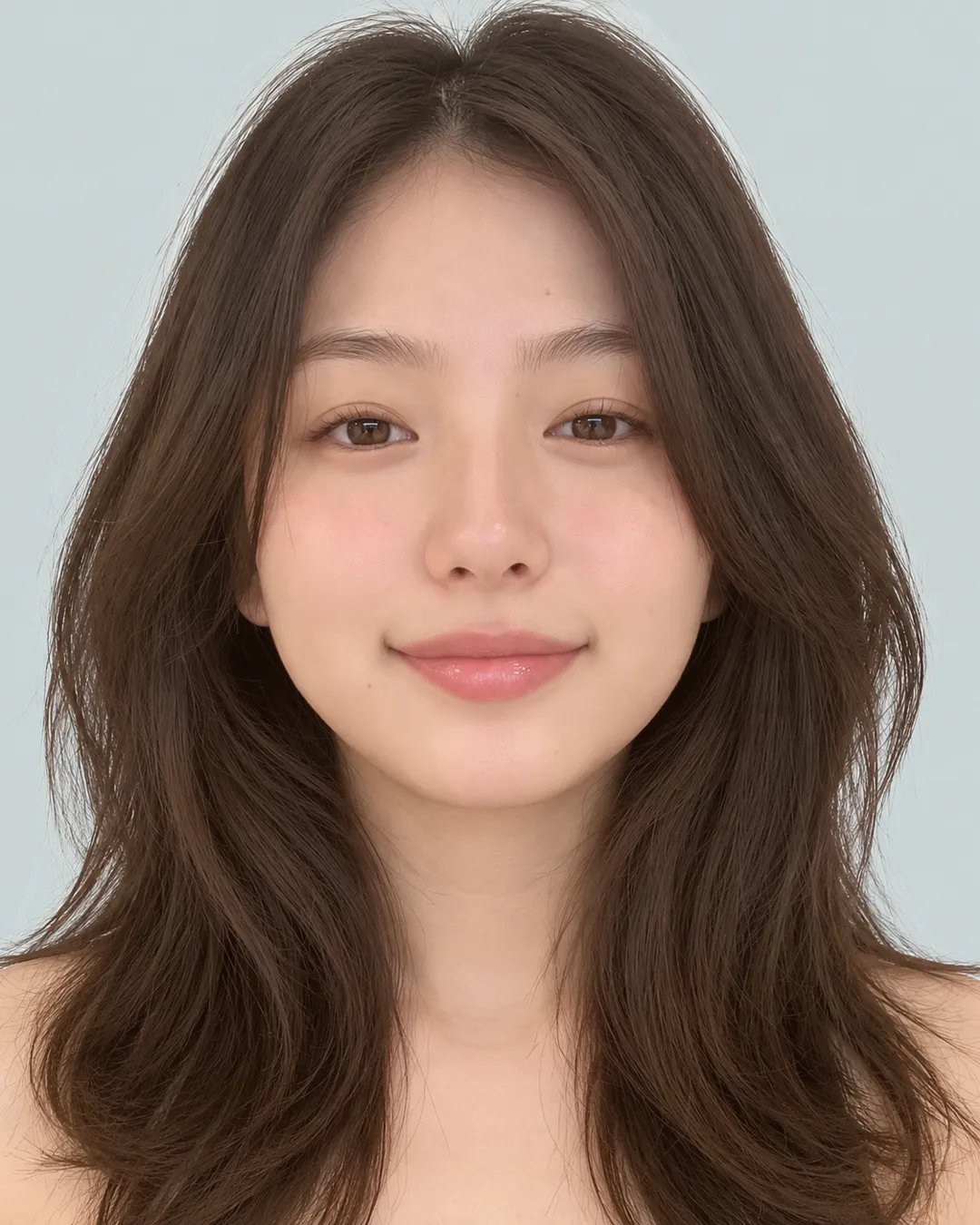 韩式螺旋烫半长发 · 人像脸模参考