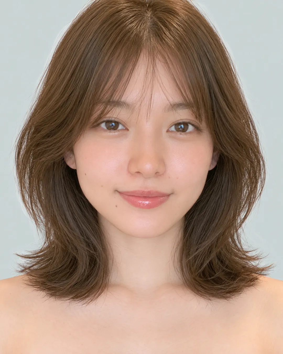 收腰短发(后颈留长·空气刘海) · 人像脸模参考