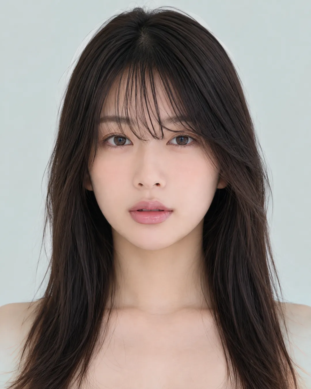 长发 · 正脸 · 人像脸模参考