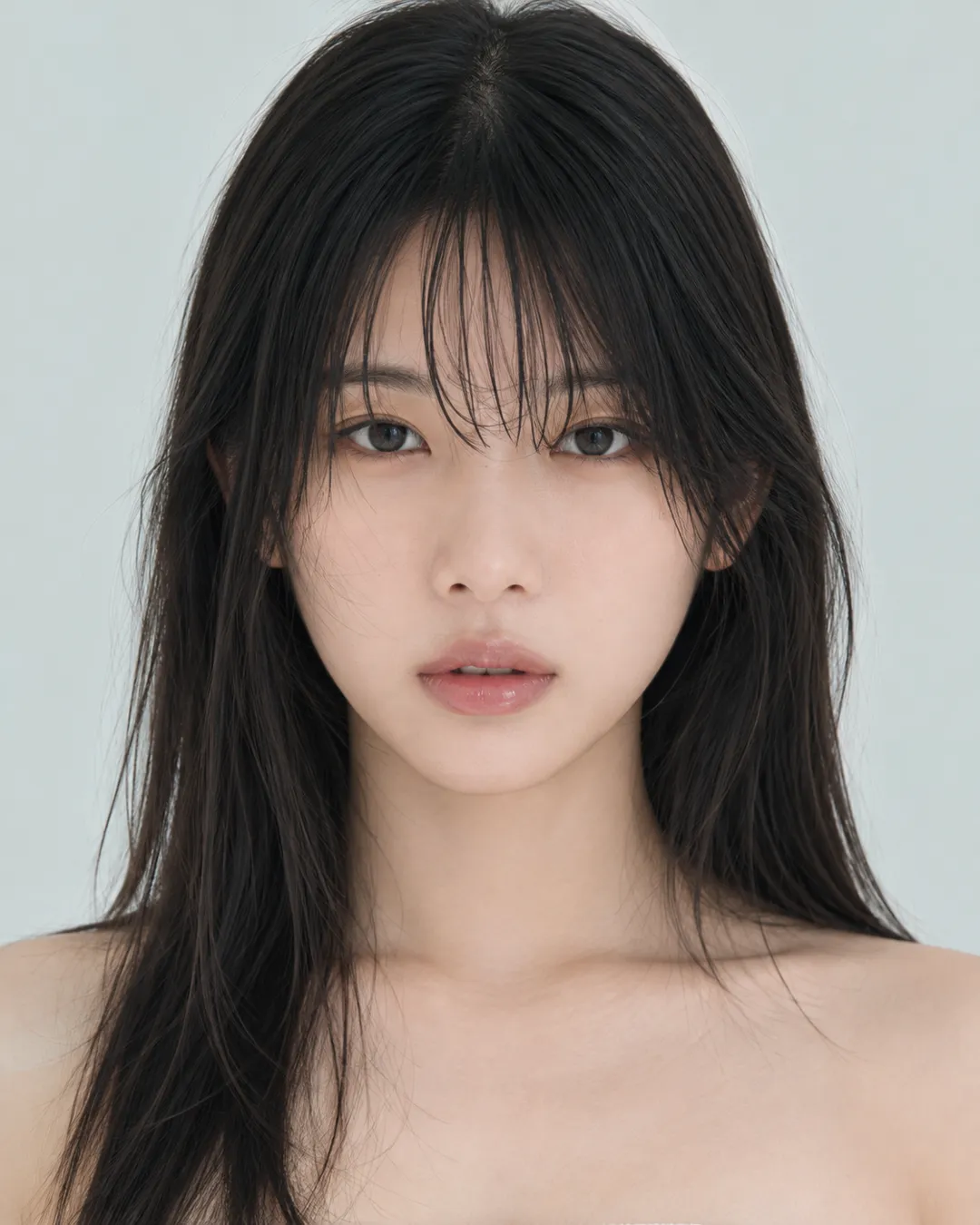 长发 · 正脸 · 人像脸模参考