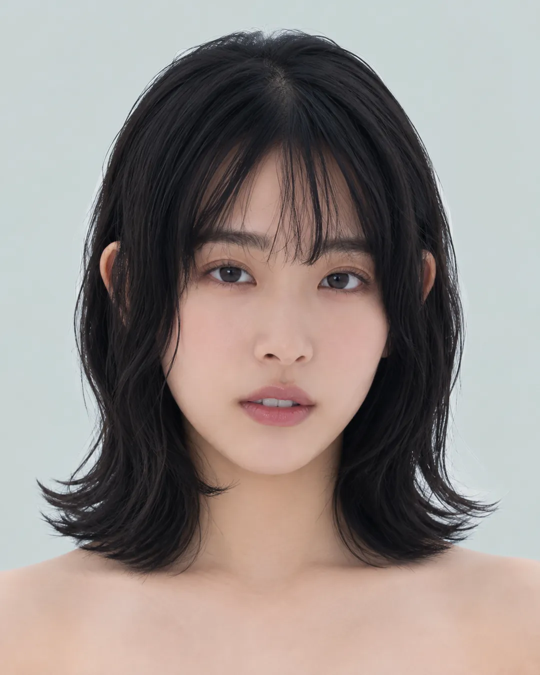 中长发 · 正脸 · 人像脸模参考