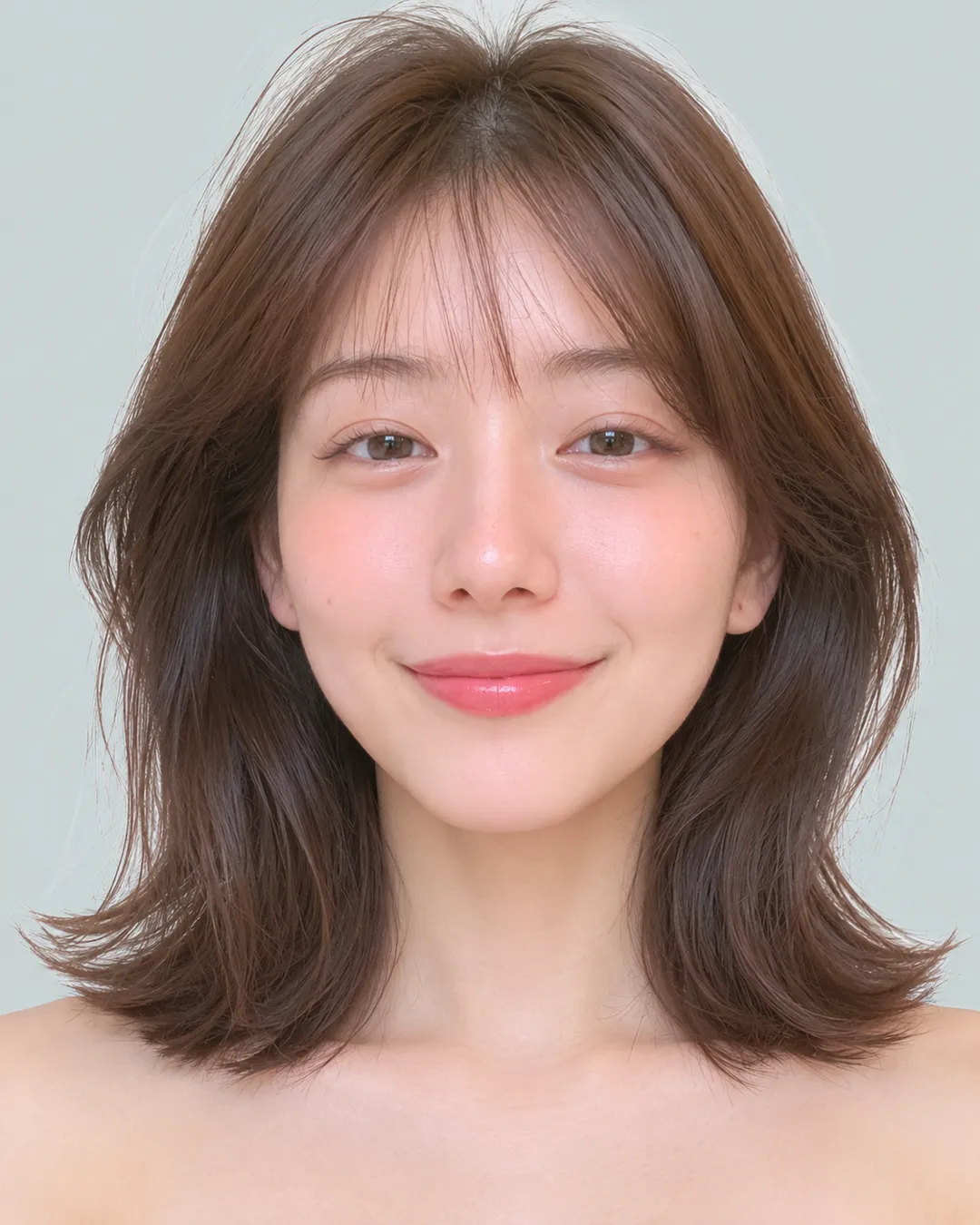 收腰短发（后颈留长·空气刘海） · 人像脸模参考
