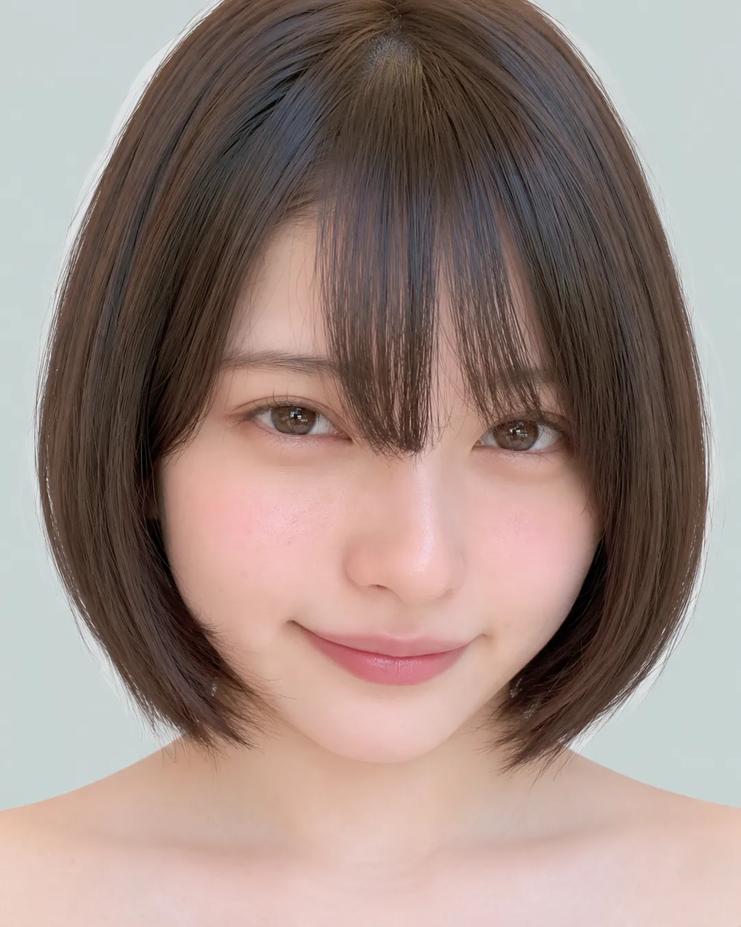 迷你波波头(眉上齐刘海) · 人像脸模参考