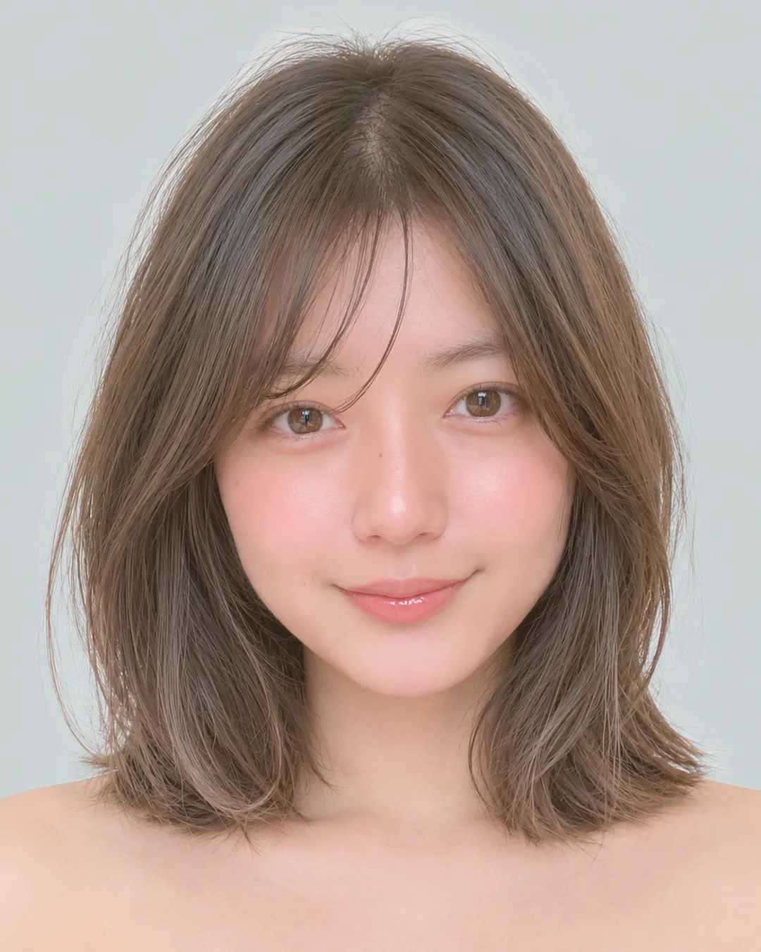 收腰短发(后颈留长·空气刘海) · 人像脸模参考