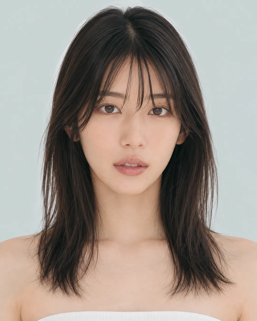 半长发 · 正脸 · 人像脸模参考