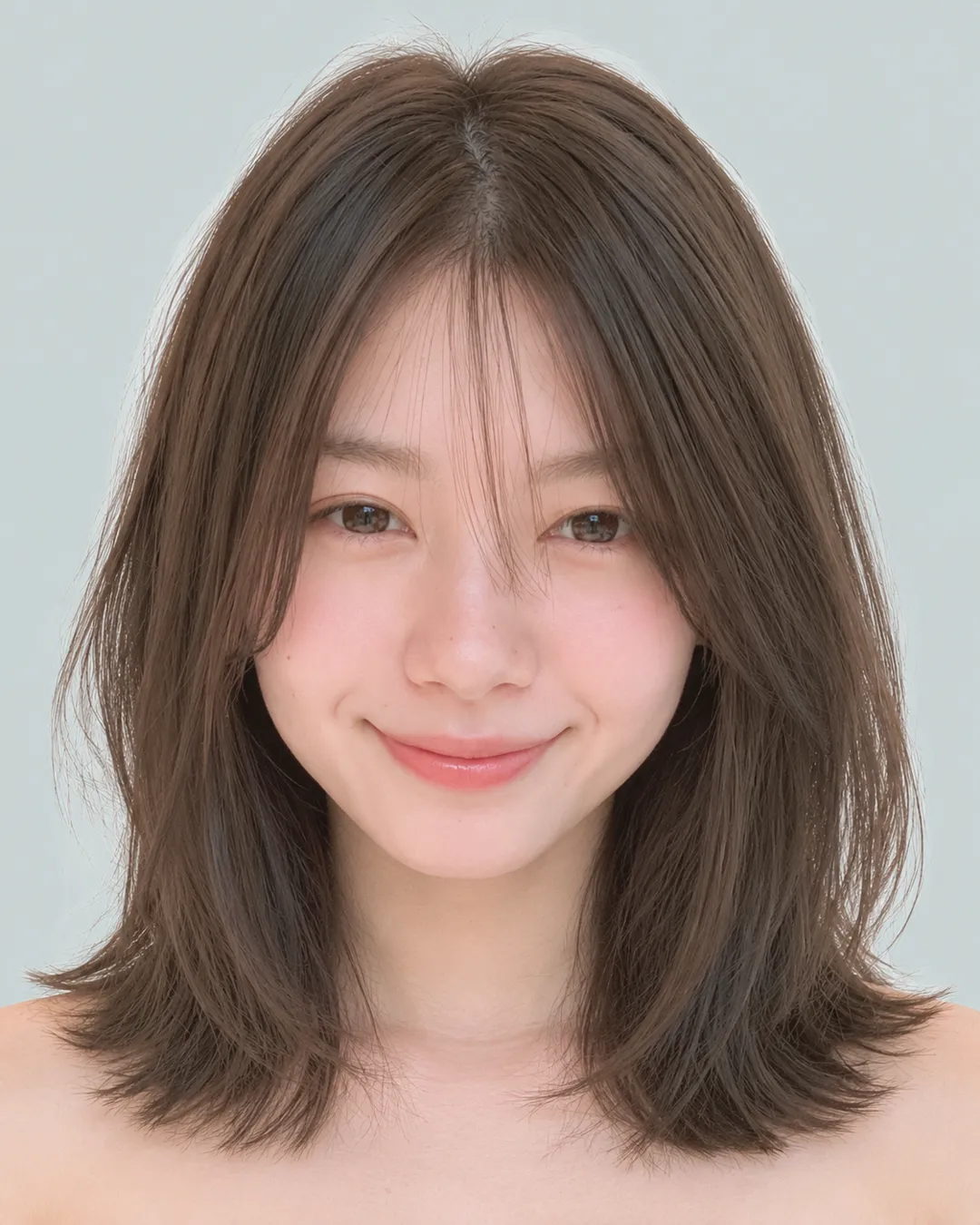 收腰短发(后颈留长·空气刘海) · 人像脸模参考