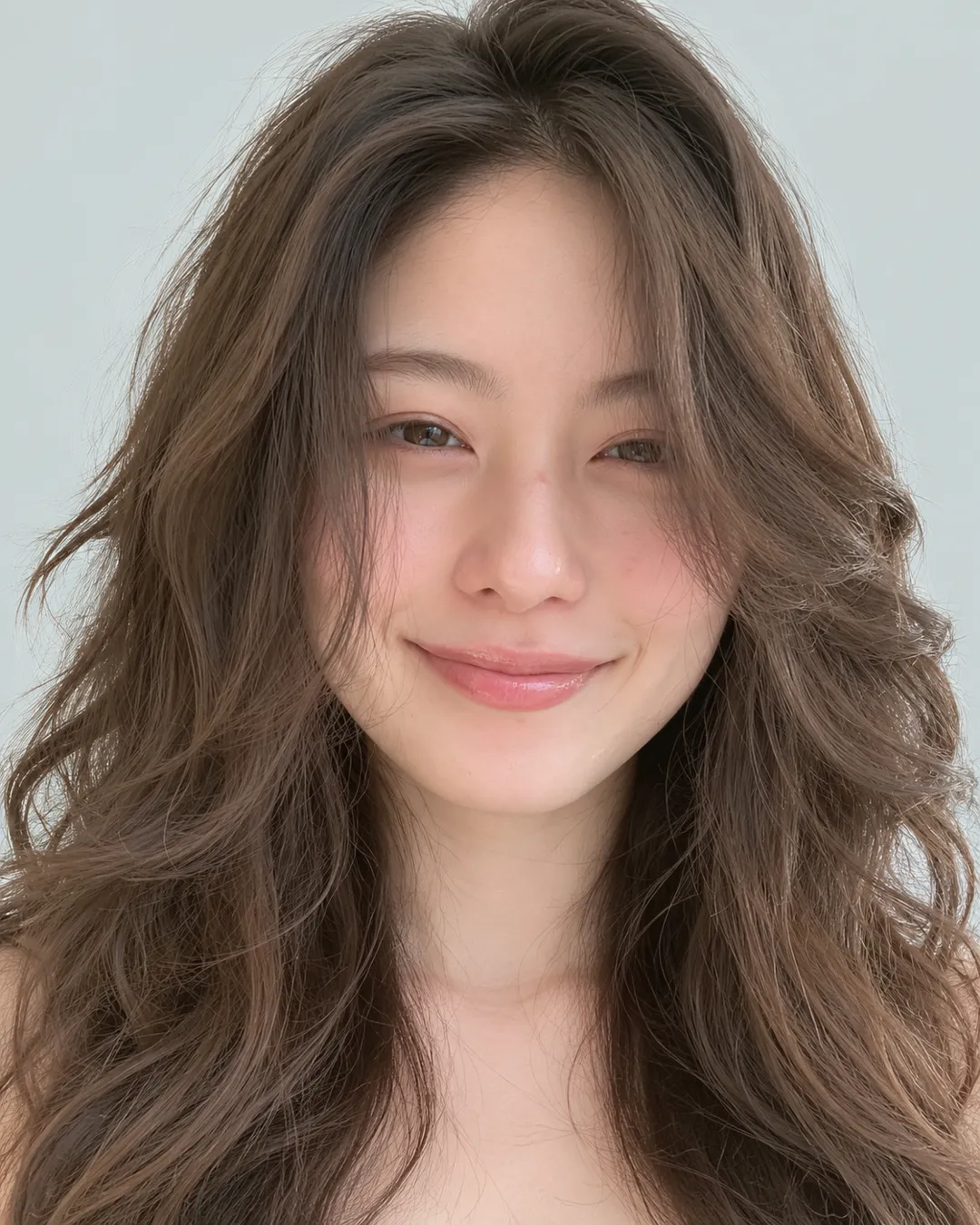 韩式螺旋烫半长发 · 人像脸模参考