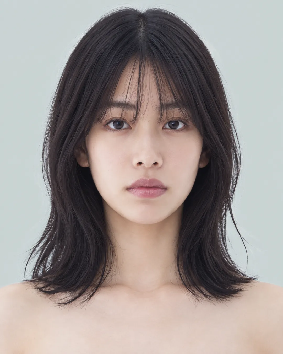 半长发 · 正脸 · 人像脸模参考