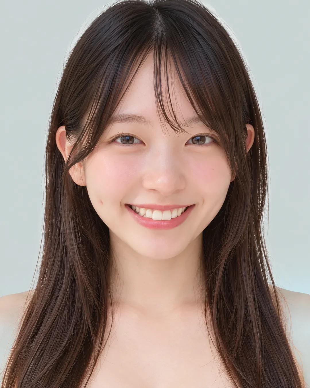 长发 · 正脸 · 人像脸模参考