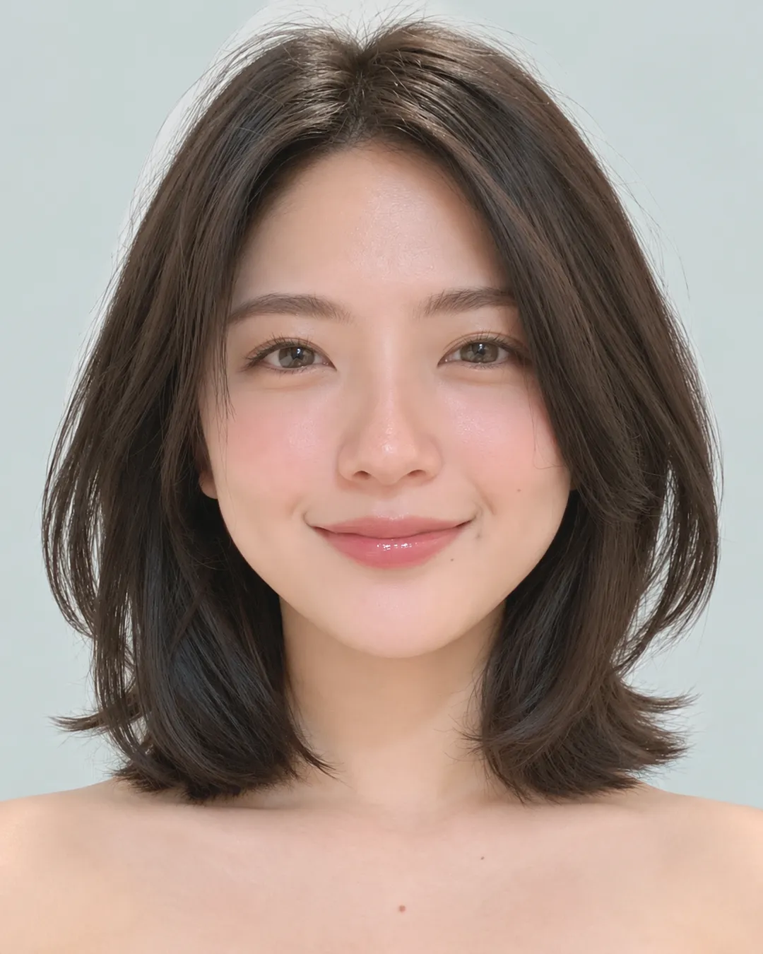 前长后短菱形短波波(黑发) · 人像脸模参考