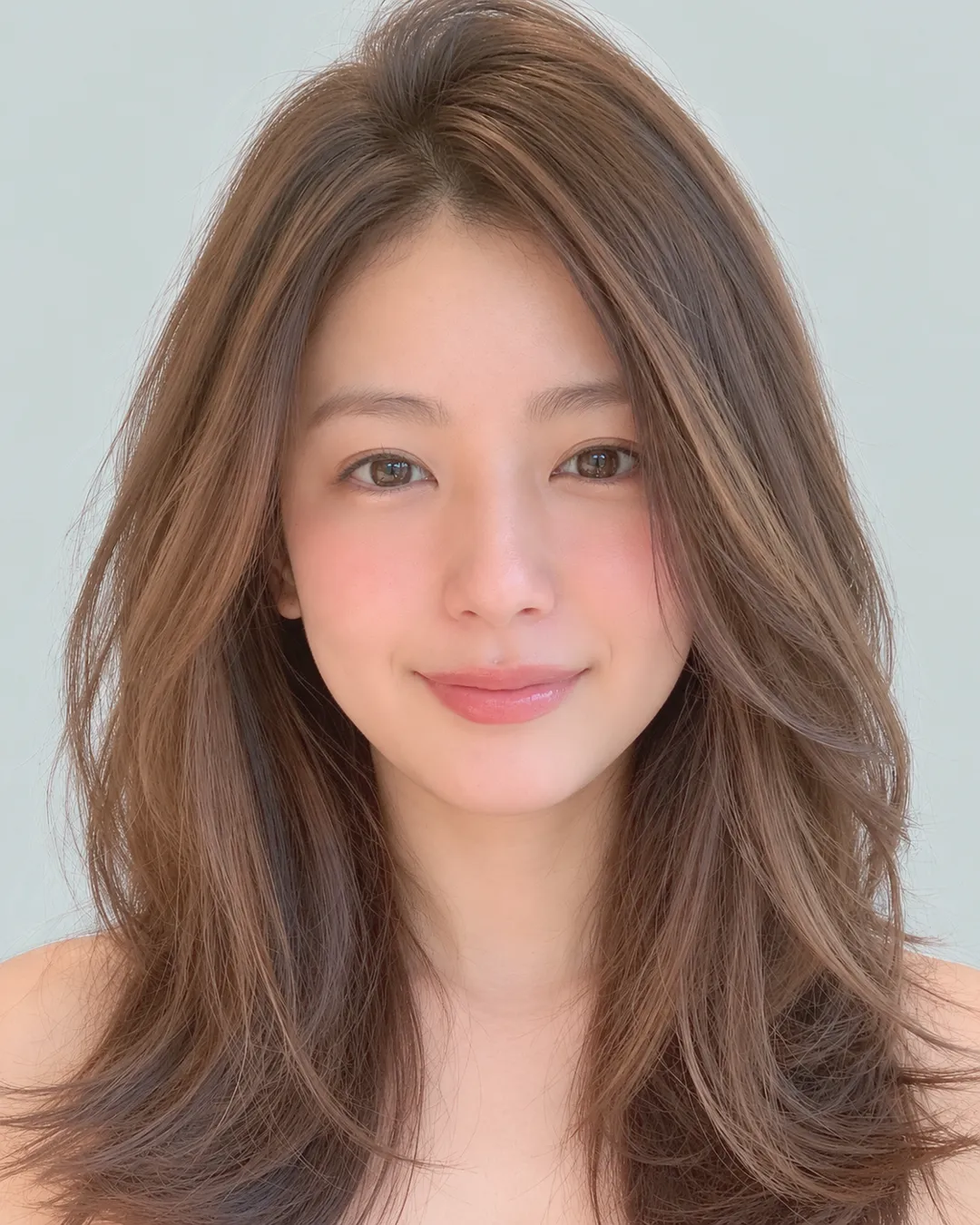 厚重中长层次（渐变挑染） · 人像脸模参考
