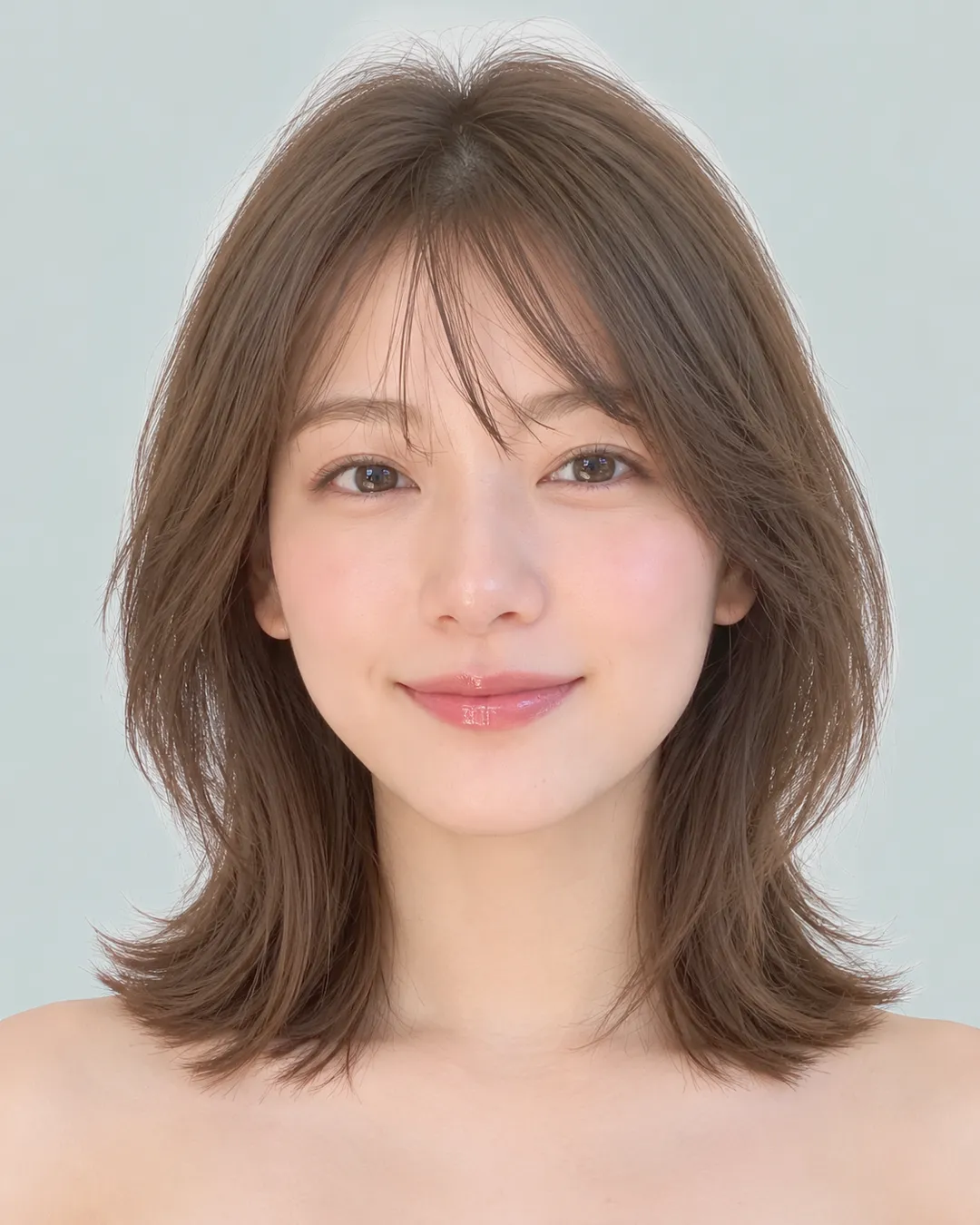 收腰短发(后颈留长·空气刘海) · 人像脸模参考