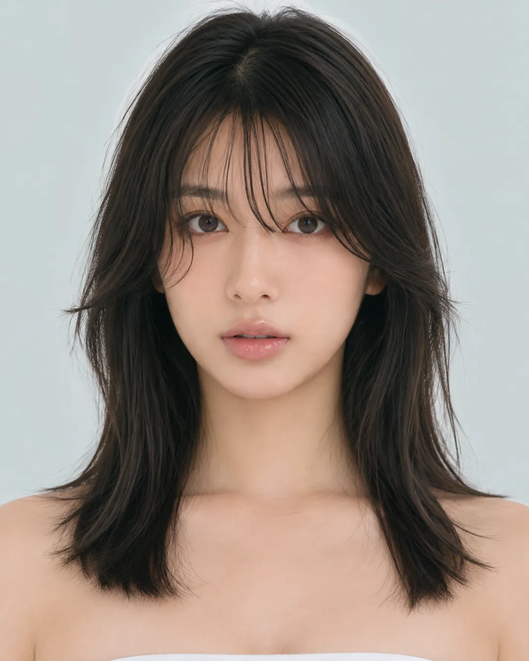 半长发 · 正脸 · 人像脸模参考