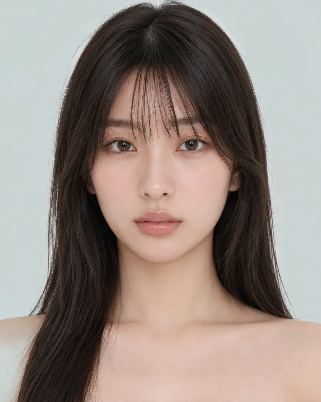 长发 · 正脸 · 人像脸模参考