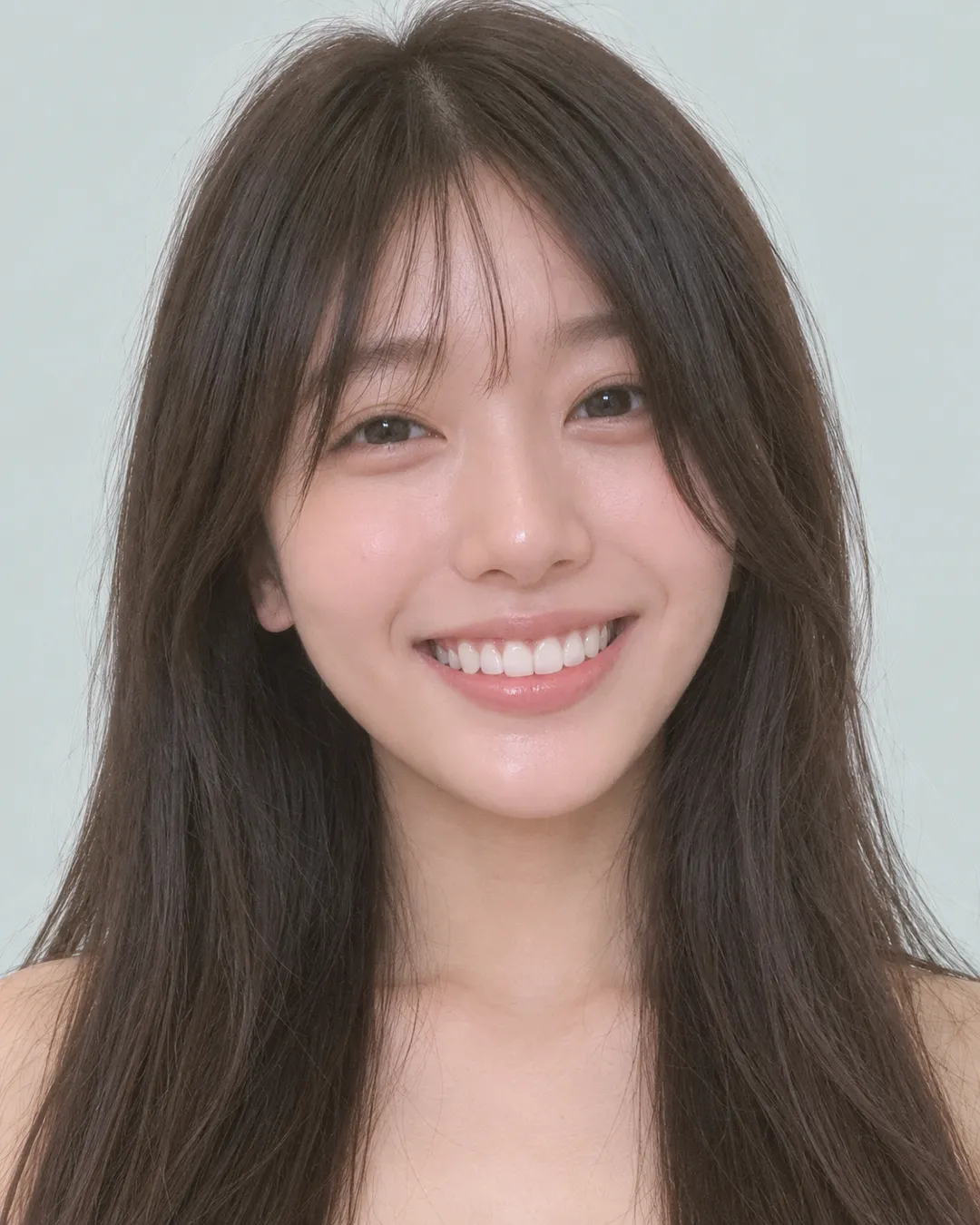 长发 · 正脸 · 人像脸模参考