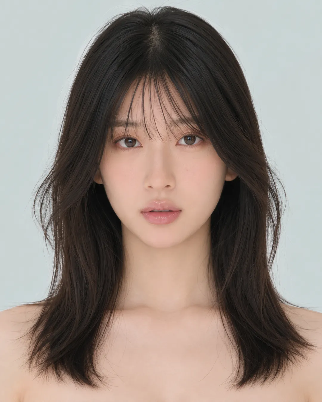 半长发 · 正脸 · 人像脸模参考