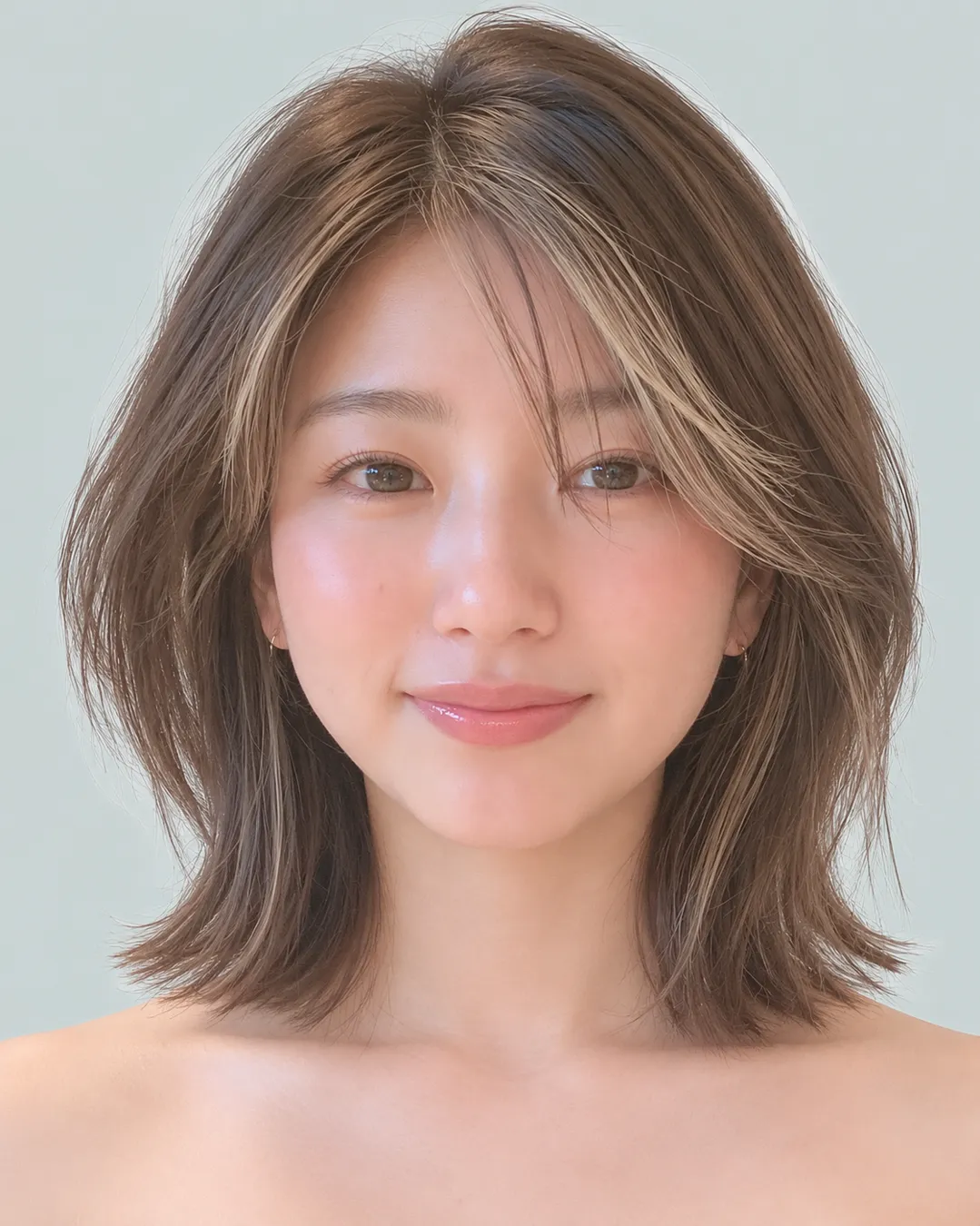 挑染圆润短发 · 人像脸模参考