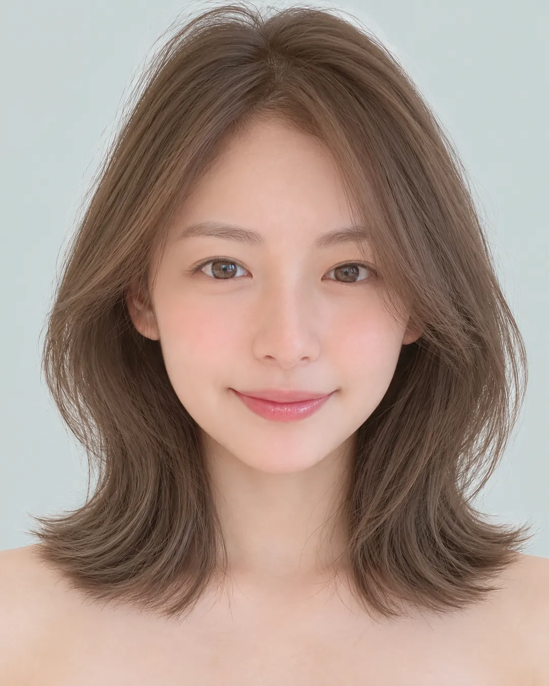 收腰短发（后颈留长·空气刘海） · 人像脸模参考