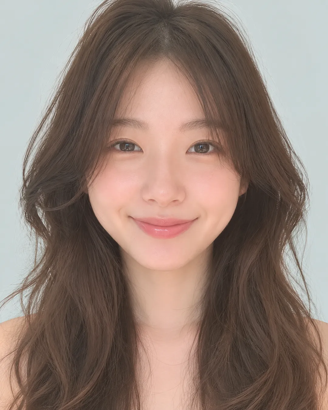 韩式螺旋烫半长发 · 人像脸模参考