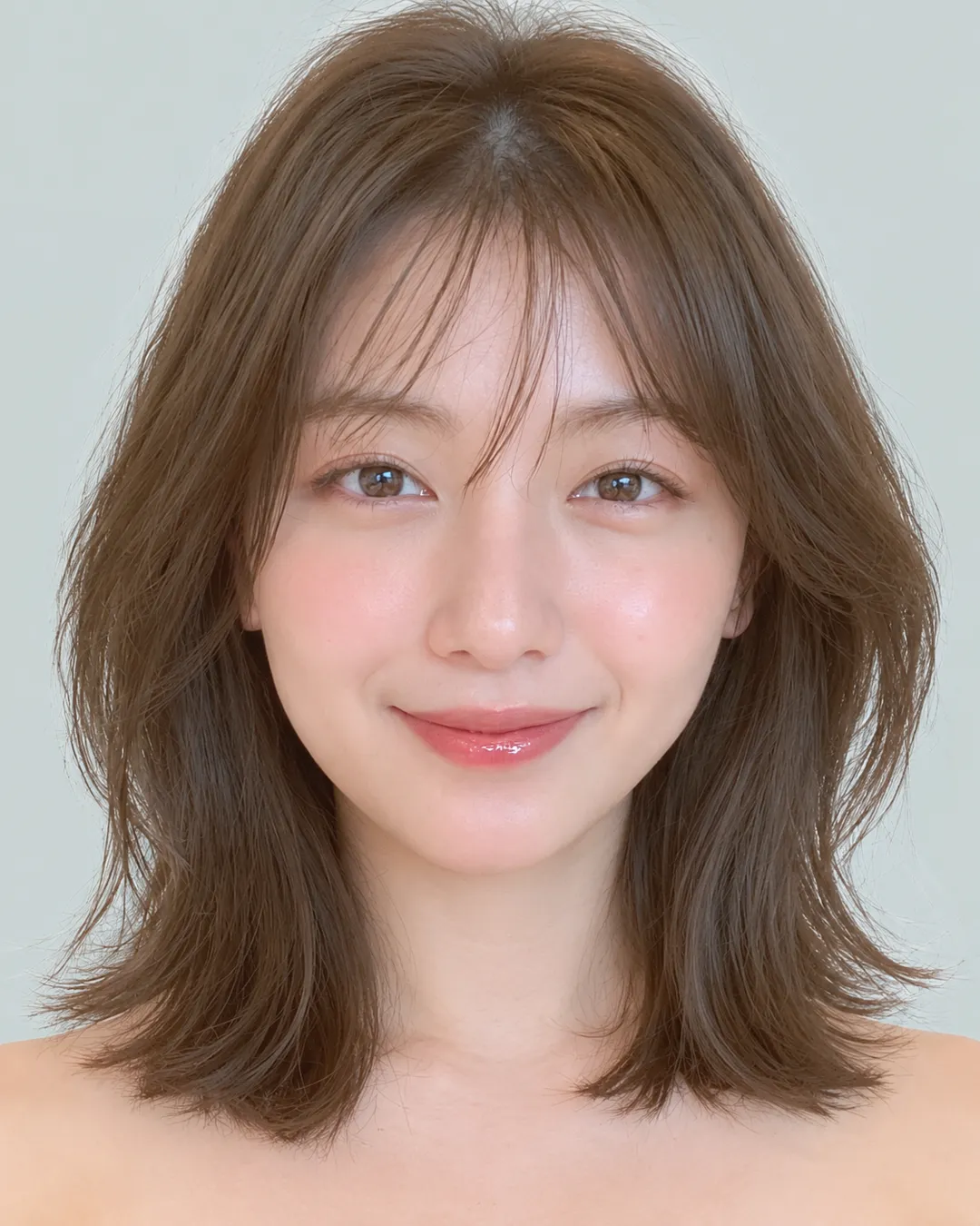 收腰短发(后颈留长·空气刘海) · 人像脸模参考