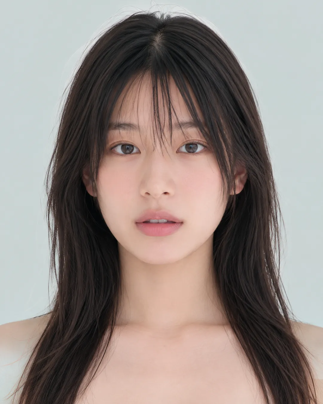 长发 · 正脸 · 人像脸模参考
