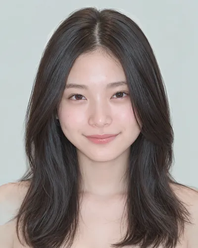 半长黑发光泽层次